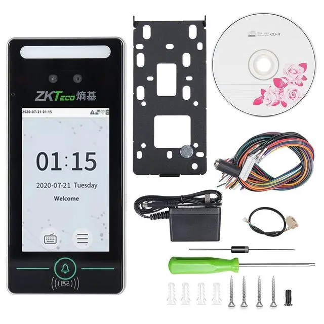 Alt view image 7 of 7 - ZKteco Xface320 TCP/IP Biometric 4 in Facial Recognition Time Attendance Machine