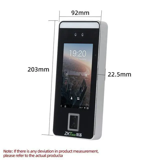 Alt view image 5 of 7 - ZKTeco XFace600 Dynamic Face Facial Recognition Fingerprint Time Attendance- xFace600+IC