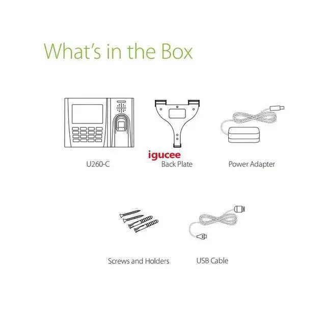 Alt view image 6 of 7 - ZKTeco U260 TCP/IP ID/IC/ADMS Fingerprint Biometric Recognition Time Clock