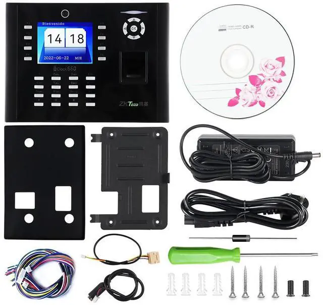Alt view image 7 of 7 - ZKteco iClock660 3.5" TCP/IP Fingerprint Time Attendance Terminal Access Control iClock660+WIFI