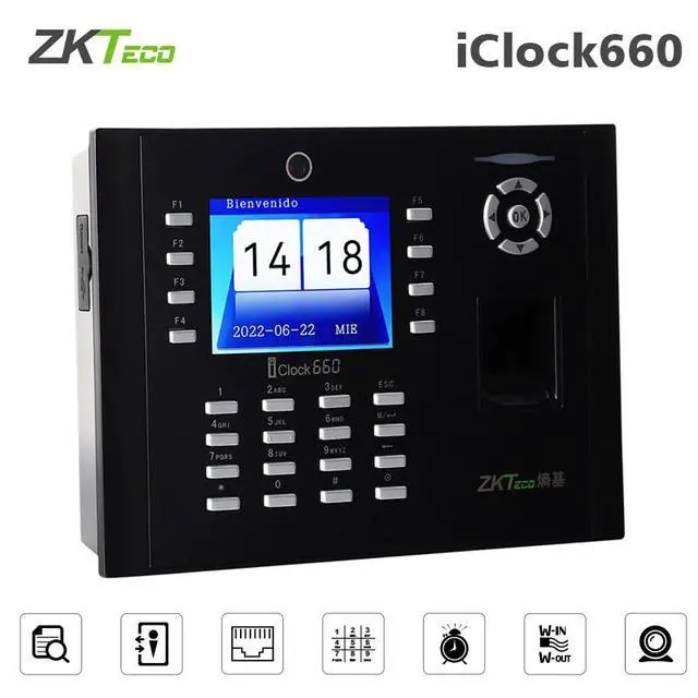 Alt view image 2 of 7 - ZKteco iClock660 Fingerprint Time Attendance Terminal Door Access Control TCP/IP iClock660+WIFI