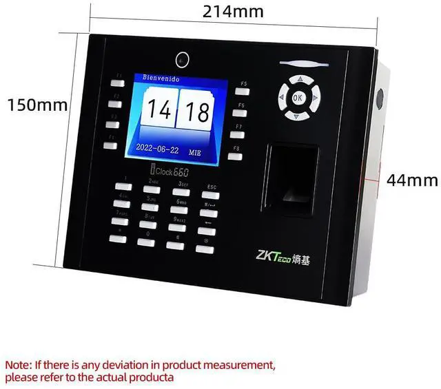 Alt view image 5 of 7 - ZKteco iClock660 Fingerprint Time Attendance Terminal Door Access Control TCP/IP iClock660+WIFI