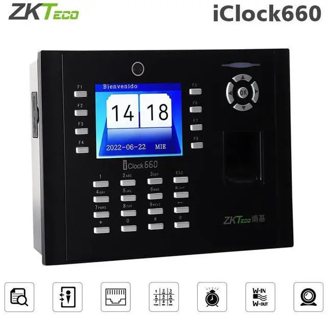 Main image of ZKTeco iclock660 ID/IC/WiFi/ADMS Fingerprint Time Attendance Access Control-
