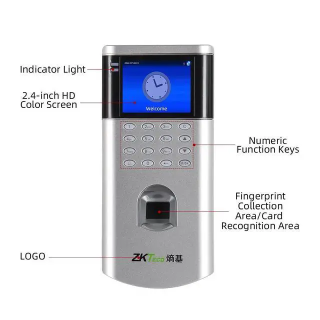 Alt view image 5 of 7 - ZKTeco OF260 Biometric Fingerprint Time Clock Attendance Machine for Employee-