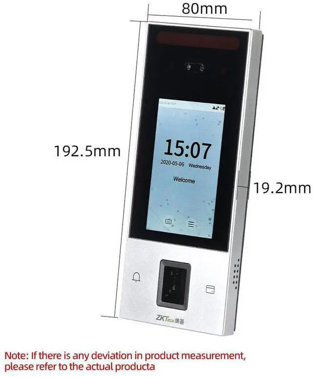 Alt view image 4 of 6 - ZKTeco nFace128 Fingerprint Time Clock Biometric Attendance Machine