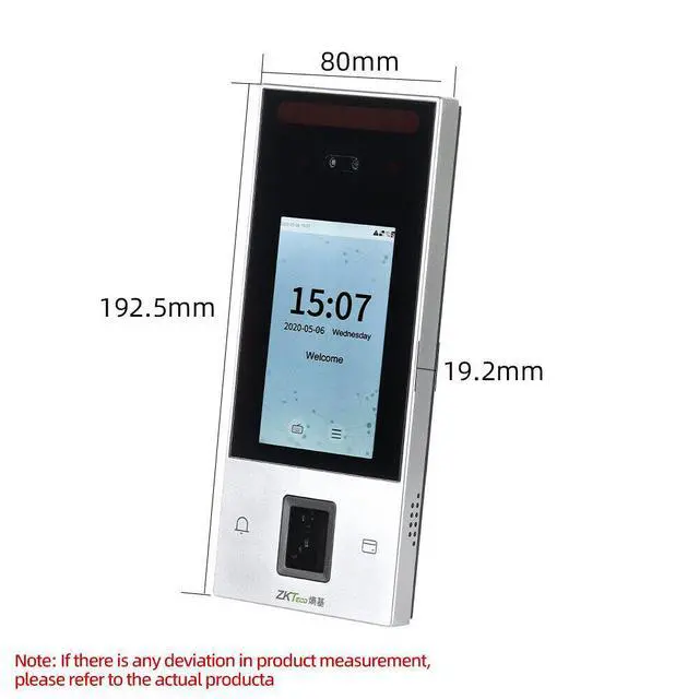 Alt view image 4 of 6 - ZKTeco nFace128 Facial Fingerprint Time Clock Employee Access Control Terminal-