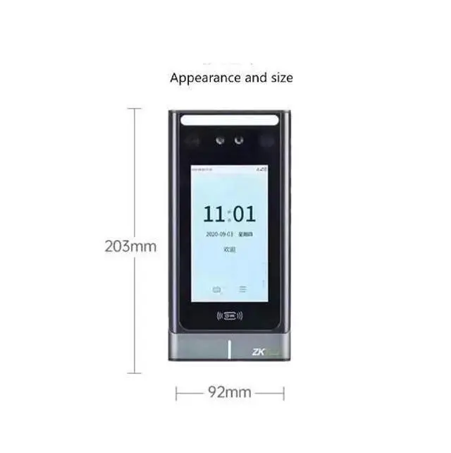 Alt view image 3 of 7 - ZKTeco xFace620 TCP/IP Palm Facial Recognition Time Attendance Control System