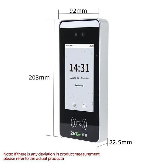 Alt view image 6 of 7 - ZKteco XFace620 Palmprint Face Recognition Time Attendance Machine Control xFace60+WIFI