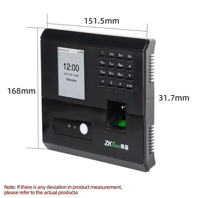 Alt view image 4 of 7 - Zkteco nFace102-S TCP/IP Fingerprint Face Recognition Attendance Control Systems-