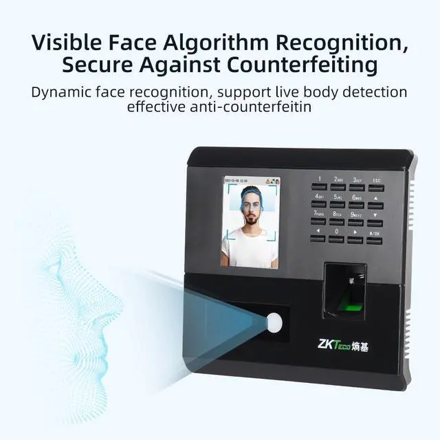Alt view image 7 of 7 - Zkteco nFace102-S TCP/IP Fingerprint Face Recognition Attendance Control Systems-