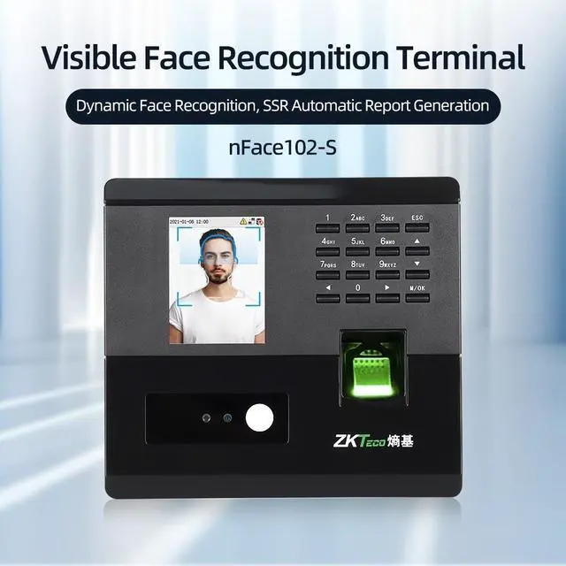 Alt view image 6 of 7 - Zkteco nFace102-S HD Camera Fingerprint Face Recognition Attendance Door Systems
