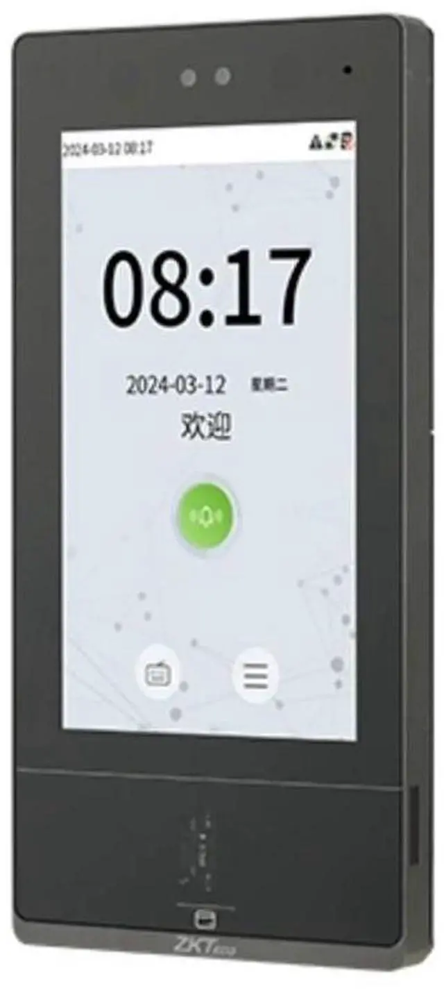 Alt view image 6 of 6 - ZKteco zFace1702 TCP/IP Fingerprint Facial Recognition Time Attendance System