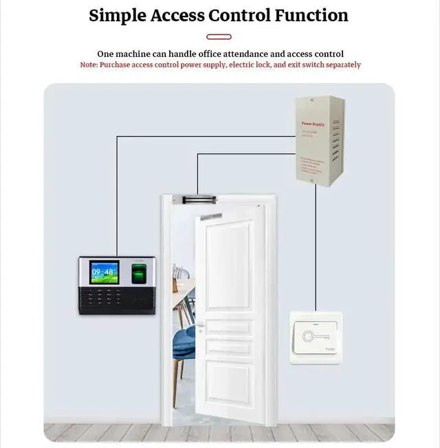 Alt view image 4 of 5 - Realand A-L355 TCP/IP 2.8" WIFI + ID Card Fingerprint Time Attendance- A-L355+Access Control