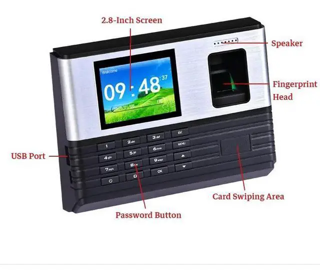 Alt view image 5 of 5 - Realand A-L355 TCP/IP 2.8" WIFI + ID Card Fingerprint Time Attendance- A-L355+Access Control
