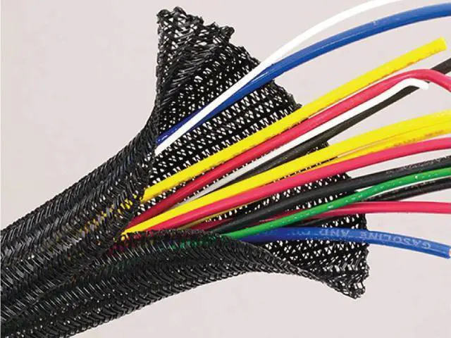 Alt view image 2 of 3 - Cable Wrap-Flexible-White Color-100 ft length in a box ready to go-F6 Flame Retardant Braided Wrap Around Sleeving Cable Mesh - 1 inch Diameter - 100 Feet