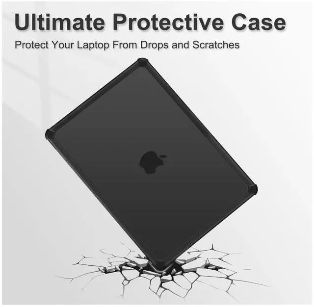 Alt view image 3 of 6 - Case 5 pack Heavy Duty Gear Case UAG Designed for MacBook Air 13" Case 2022-2025 M2/M3/M4 (A3240 A3113 A2681) - Translucent Rugged Lightweight Slim Tactile Grip Laptop Protective Cover, Plyo Ice/Black