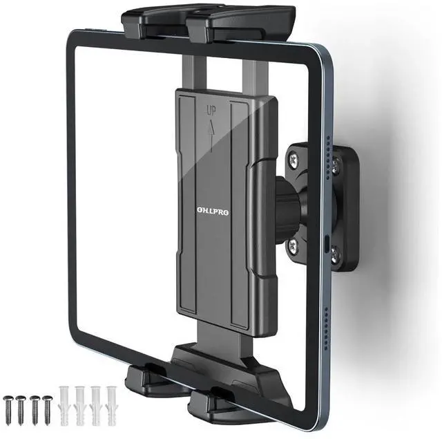 Main image of Case Universal Tablet Wall Mount Holder for 4.7-13 inch Tablet Smartphone eReader, 360° Adjustment Compatible with iPad, iPhone, Kindle Fire HD, Galaxy Tab, Switch, Drilled Screw Mounting