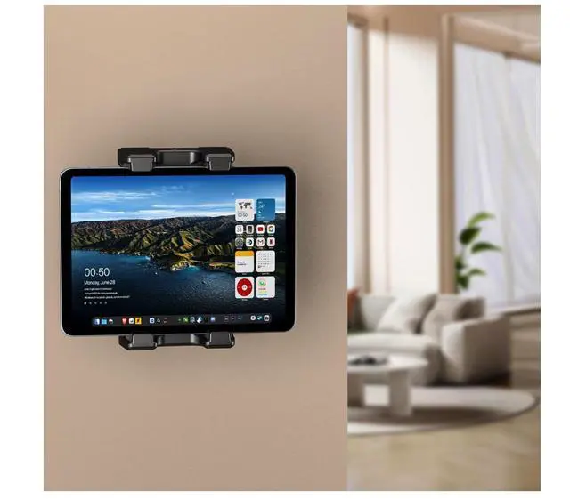Alt view image 6 of 6 - Case Universal Tablet Wall Mount Holder for 4.7-13 inch Tablet Smartphone eReader, 360° Adjustment Compatible with iPad, iPhone, Kindle Fire HD, Galaxy Tab, Switch, Drilled Screw Mounting