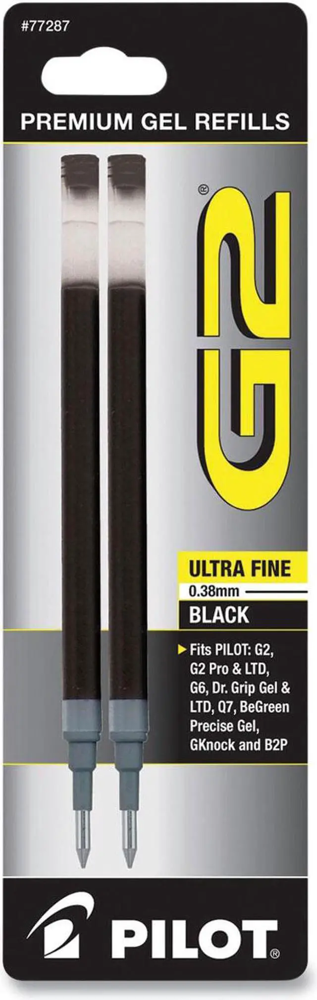 Alt view image 11 of 11 - Pilot Refill for Pilot G2 Gel Ink Pens Ultra Fine Point Black Ink 2/Pack 77287