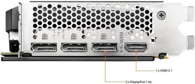 Alt view image 6 of 7 - MSI GeForce RTX 3060 VENTUS 3X 12G OC (LHR) Video Card,12GB 192-bit GDDR6 PCI Express 4.0 x16,1807MHz Core Frequency,1×HDMI interface, 3×DisplayPort interface