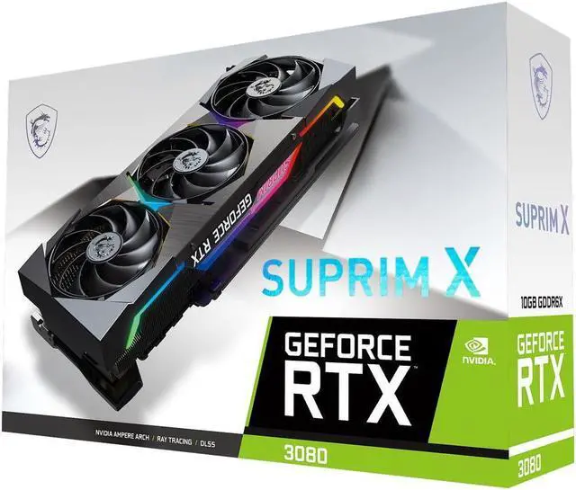 Alt view image 5 of 18 - MSI GeForce RTX 3080 Suprim X 10G LHR 10GB GDRR6X 320-Bit HDMI/DP Graphics Card