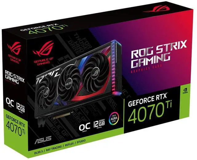 Alt view image 7 of 7 - ASUS ROG Strix NVIDIA GeForce RTX 4070 Ti OC Edition Gaming Graphics Card (PCIe 4.0, 12GB GDDR6X, HDMI 2.1a, DisplayPort 1.4a) ROG-STRIX-RTX4070TI-O12G-GAMING