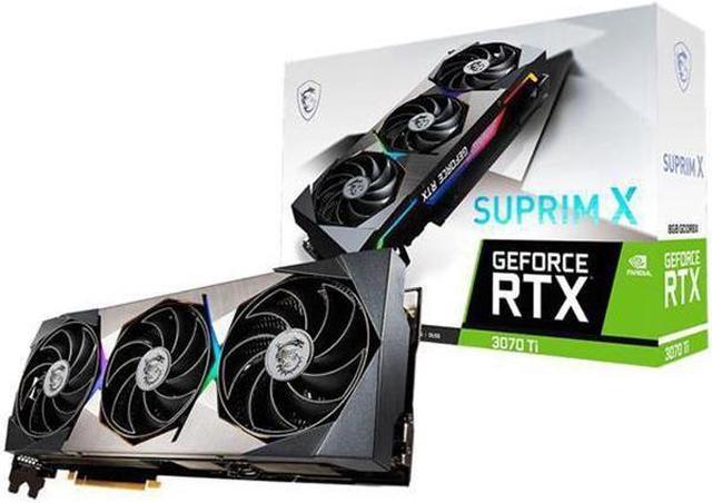 MSI GeForce RTX 3070 Ti SUPRIM X 8G (LHR) Video Card,8GB 256-bit GDDR6X PCI  Express 4.0 x16,1860MHz Core Frequency,1×HDMI2.1 interface,