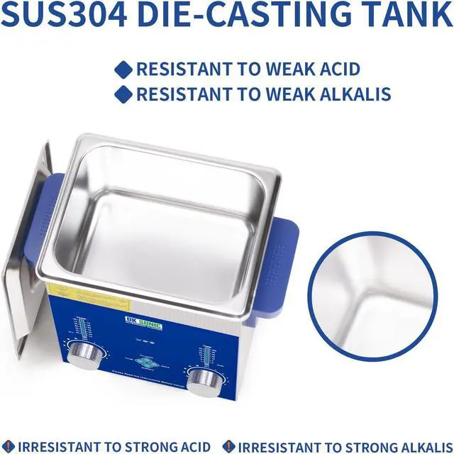 Alt view image 7 of 7 - DK SONIC Ultrasonic Cleaner - Ultrasonic Jewellery Cleaner, Ultrasonic Laboratory, Dental Tool, Carburettor, Gun, Parts, Bit Cleaning Machine with Coded Timer and Heating (0.79 Gal-3L)