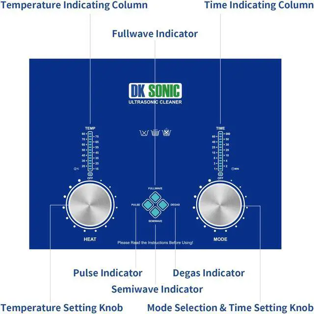 Alt view image 5 of 7 - DK SONIC Ultrasonic Cleaner - Ultrasonic Jewellery Cleaner, Ultrasonic Laboratory, Dental Tool, Carburettor, Gun, Parts, Bit Cleaning Machine with Coded Timer and Heating (0.79 Gal-3L)
