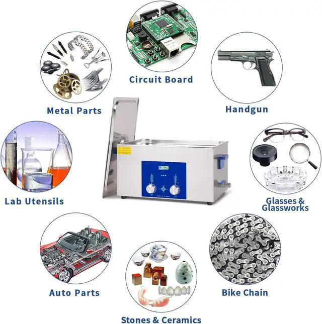 Alt view image 6 of 7 - DK SONIC Ultrasonic Cleaner - Ultrasonic Carburetor Cleaner,Sonic Cleaner,Ultrasound Gun,Lab Tool,Carburetor,Engine Parts Cleaning Machine with Encoded Timer and Heater(5.81Gal-22L)