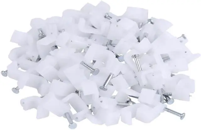 Alt view image 6 of 6 - XINCA Nail Clamp for Round Cable 6 mm Wall Tack for Ethernet Cable Cat 6 Cables White Cable Clip Pack of 100pcs