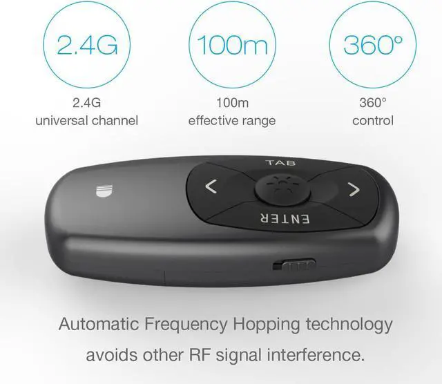Alt view image 4 of 7 - Portable Mini Black Wireless Presenter Doosl Wireless Laser Presenter Rechargeable Powerpoint Presentation Remote Control Pen