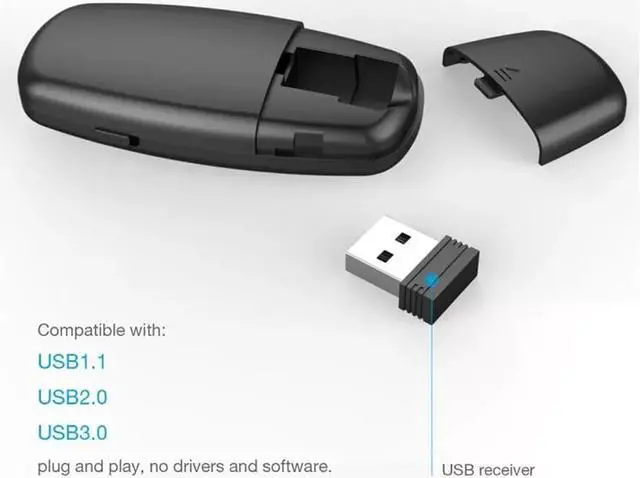 Alt view image 6 of 7 - Portable Mini Black Wireless Presenter Doosl Wireless Laser Presenter Rechargeable Powerpoint Presentation Remote Control Pen