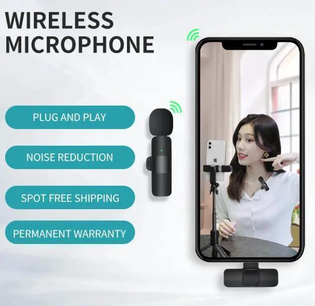 Alt view image 3 of 7 - Wireless Lavalier Microphone, Lapel Mic System for YouTube Facebook Live Stream TikTok Video Recording Vlog for Type-C Android & iPhone,Plug and Play,Noise Reduction,No APP & Bluetooth Needed