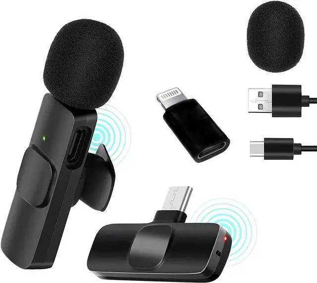Main image of Wireless Lavalier Microphone, Lapel Mic System for YouTube Facebook Live Stream TikTok Video Recording Vlog for Type-C Android & iPhone,Plug and Play,Noise Reduction,No APP & Bluetooth Needed