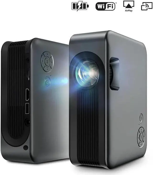 Alt view image 2 of 7 - MINI Projector Smart TV WIFI Portable Home Theater Cinema Battery Sync Phone Beamer LED Projectors for 4k Movie A30C