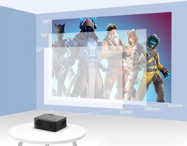 Alt view image 6 of 7 - MINI Projector Smart TV WIFI Portable Home Theater Cinema Battery Sync Phone Beamer LED Projectors for 4k Movie A30C