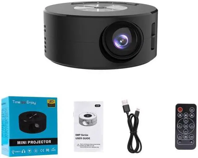 Alt view image 7 of 7 - Mini Projector, LED Portable Home Theater Projector Mobile Video Projector Support 1080P Home Theater Media Player Kids Home Wired Same Screen Projector