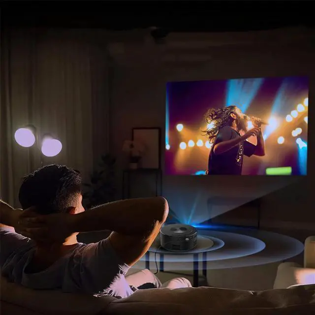 Alt view image 5 of 7 - Mini Projector, LED Portable Home Theater Projector Mobile Video Projector Support 1080P Home Theater Media Player Kids Home Wired Same Screen Projector