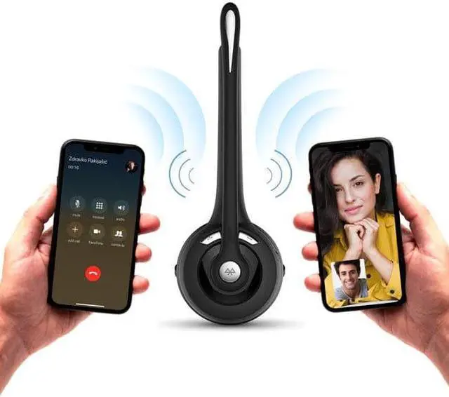 Alt view image 3 of 7 - Wireless Computer Headset with Mic On-Ear Bluetooth Headphone with Microphone for Laptop, Call Center, Truck Driver, Work-From-Home