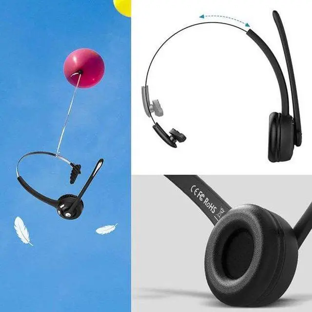 Alt view image 6 of 7 - Wireless Computer Headset with Mic On-Ear Bluetooth Headphone with Microphone for Laptop, Call Center, Truck Driver, Work-From-Home