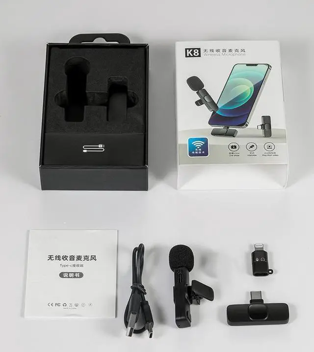 Alt view image 7 of 7 - Wireless Lavalier Microphone, Lapel Mic System for YouTube Facebook Live Stream TikTok Video Recording Vlog for Type-C Android & iPhone,Plug and Play,Noise Reduction,No APP & Bluetooth Needed