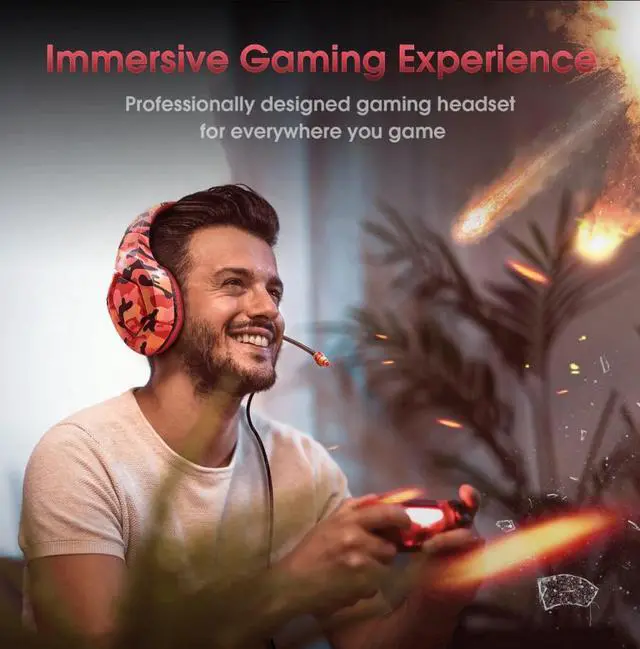 Alt view image 7 of 7 - K1-B Camouflage Headsets With Mic Stereo Bass Wired Game Headphones 3.5mm Plug For PS4 XBOX ONE PC Mac Laptop