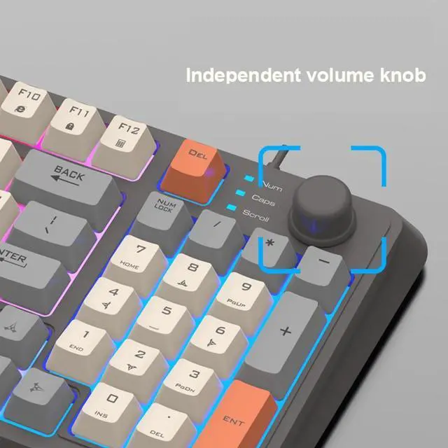 Alt view image 5 of 8 - K820 Led Cool Lighting 94 Keys Wired Keyboard Mechanical Touch Luminous and Mouse Set for Desktop Computer Pc Laptop Home Office