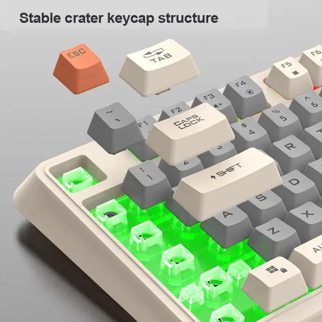 Alt view image 6 of 8 - K820 Led Cool Lighting 94 Keys Wired Keyboard Mechanical Touch Luminous and Mouse Set for Desktop Computer Pc Laptop Home Office