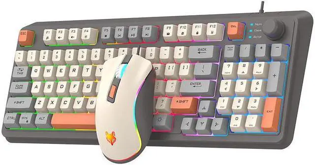 Main image of K820 Led Cool Lighting 94 Keys Wired Keyboard Mechanical Touch Luminous and Mouse Set for Desktop Computer Pc Laptop Home Office