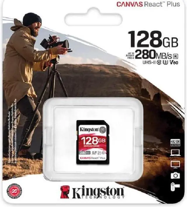 Alt view image 2 of 2 - Kingston SDXC Canvas React Plus UHS-II V60 280MB/s SD Memory Card 128GB