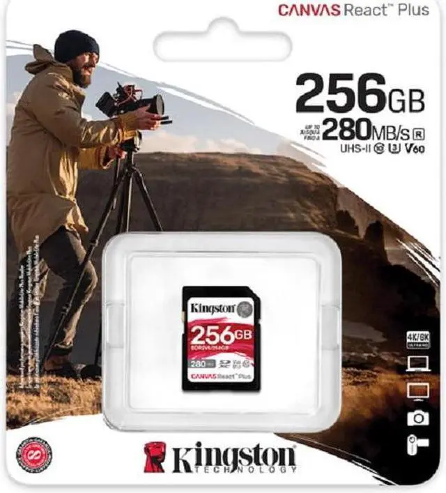 Alt view image 2 of 2 - Kingston SDXC Canvas React Plus UHS-II V60 280MB/s SD Memory Card 256GB