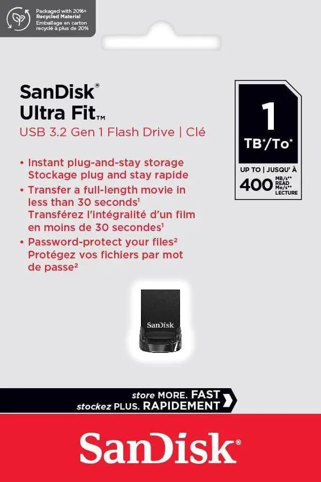 Alt view image 5 of 7 - SanDisk USB Ultra Fit USB 3.1 Flash Drive (SDCZ430) 1TB