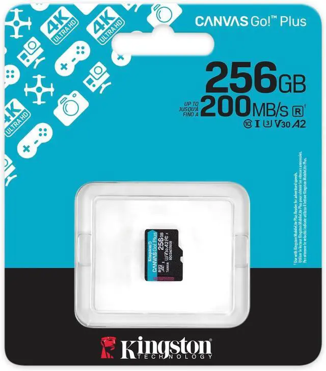 Alt view image 2 of 2 - Kingston MicroSD Canvas Go Plus 200MB/s (SDCG4) Memory Card 256GB